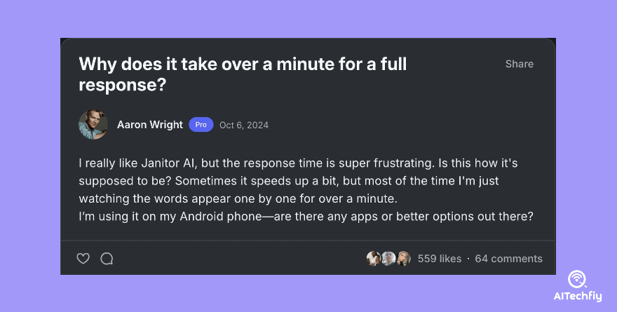 Users Complain about Janitor AI Response Time